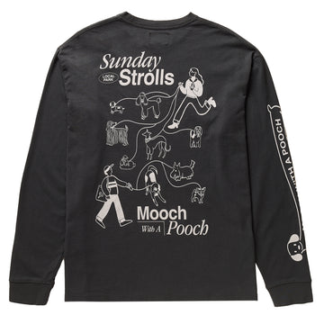 Damson Madder Dog Walker L/S Tee Black - Parasol Store