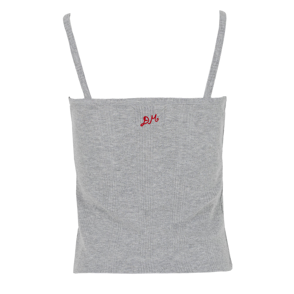 Damson Madder Dove Pointelle Strappy Cami Grey - Parasol Store