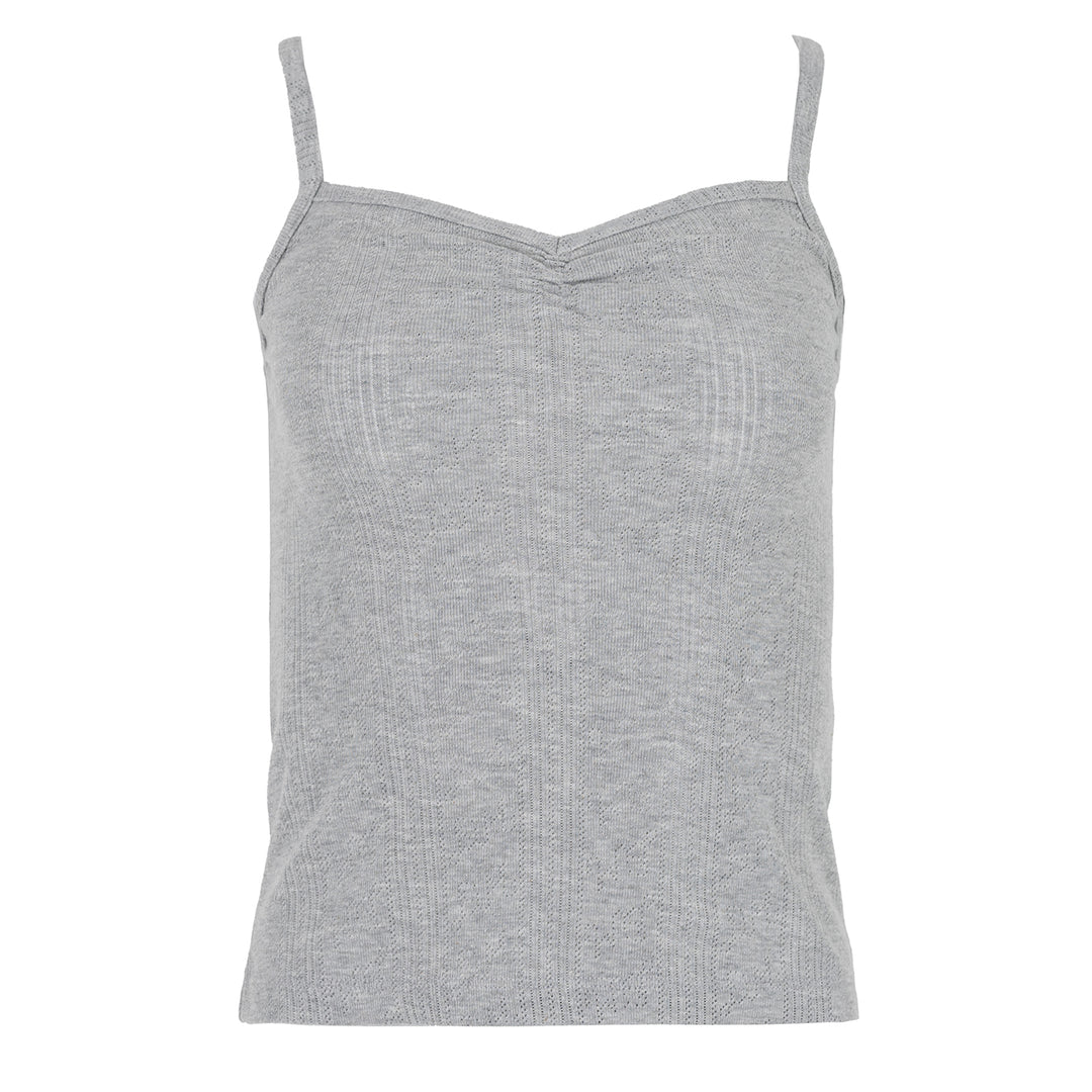 Damson Madder Dove Pointelle Strappy Cami Grey - Parasol Store