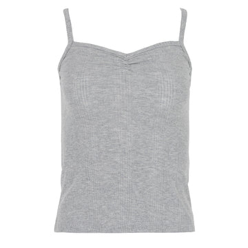 Damson Madder Dove Pointelle Strappy Cami Grey - Parasol Store
