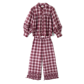 Damson Madder Elio Pj Set Berry Lilac Check
