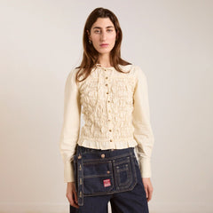 Damson Madder Elliana Smocked Cardi Butter Smocked - Parasol Store