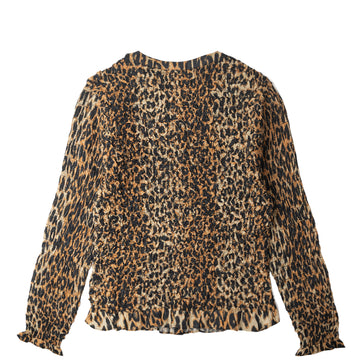 Damson Madder Elliana Smocked Cardi Leopard