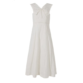Damson Madder Fan Fan Midi Dress Patchwork Broderie - Parasol Store