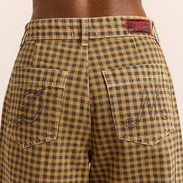 Damson Madder Felix Jeans Quince Gingham Navy