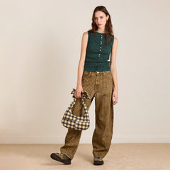 Damson Madder Felix Jeans Quince Gingham Navy