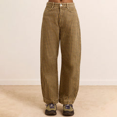 Damson Madder Felix Jeans Quince Gingham Navy