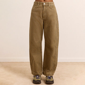 Damson Madder Felix Jeans Quince Gingham Navy