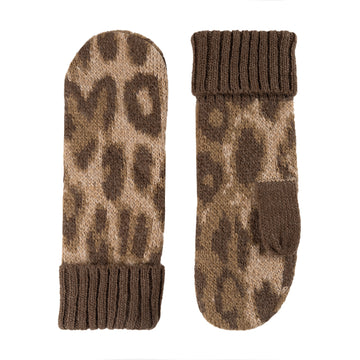 Damson Madder Fluffy Mittens Leopard - Parasol Store