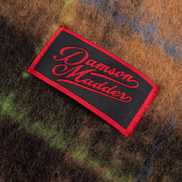 Damson Madder Fluffy Scarf Tan Check