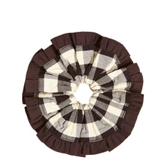 Damson Madder Frill Edge Scrunchie Butter Gingham - Parasol Store