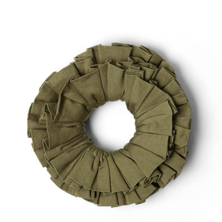 Damson Madder Garter Scrunchie Olive Jacquard Satin - Parasol Store