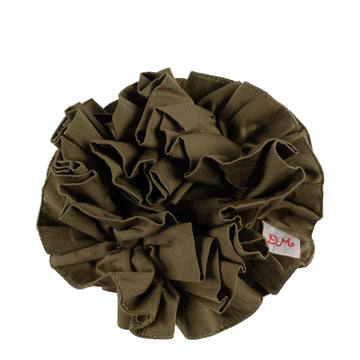 Damson Madder Garter Scrunchie Olive Jacquard Satin - Parasol Store