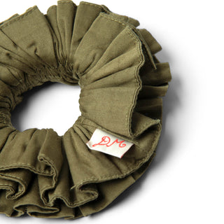 Damson Madder Garter Scrunchie Olive Jacquard Satin - Parasol Store