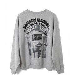 Damson Madder General Store Graphic Sweatshirt Grey Marl - Parasol Store