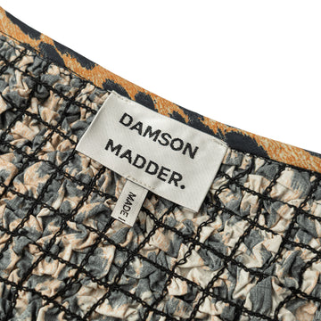 Damson Madder Harper Shirred Midi Dress Leopard - Parasol Store