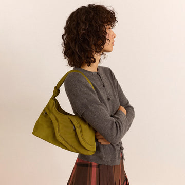 Damson Madder Heavy Satin Byron Bag Chartreuse