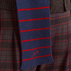 Damson Madder Hooded Scarf Blue Stripe