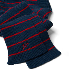 Damson Madder Hooded Scarf Blue Stripe