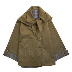 Damson Madder Jerry Crop Trench Coat Olive