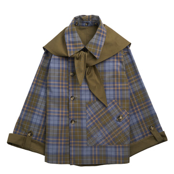Damson Madder Jerry Crop Trench Coat Olive