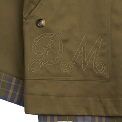 Damson Madder Jerry Crop Trench Coat Olive