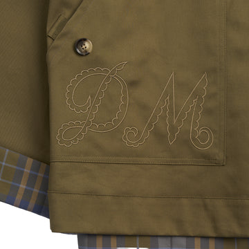 Damson Madder Jerry Crop Trench Coat Olive