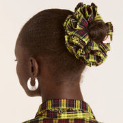 Damson Madder Garter Scrunchie Yellow Tartan