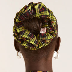 Damson Madder Garter Scrunchie Yellow Tartan - Parasol Store