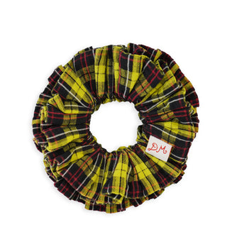 Damson Madder Garter Scrunchie Yellow Tartan
