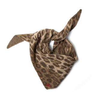 Damson Madder Knitted Head Scarf Leopard