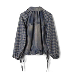 Damson Madder Lailah Lightweight Bomber Jacket Dark Grey / Check Grey