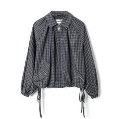 Damson Madder Lailah Lightweight Bomber Jacket Dark Grey / Check Grey
