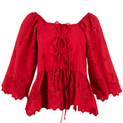 Damson Madder Lana Blouse Red Broderie - - Parasol Store