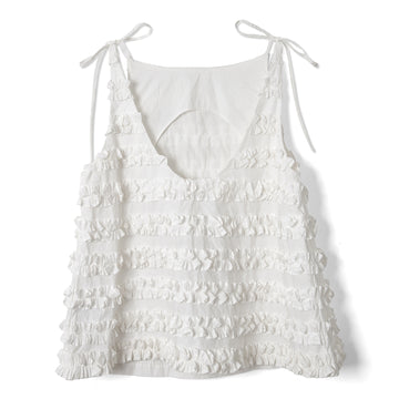 Damson Madder Leili Ruffle Cami White