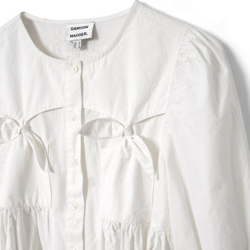 Damson Madder Lettie Bow Detail Blouse White
