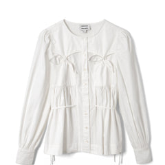 Damson Madder Lettie Bow Detail Blouse White