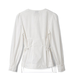 Damson Madder Lettie Bow Detail Blouse White