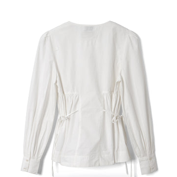Damson Madder Lettie Bow Detail Blouse White