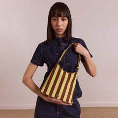 Damson Madder Lorelai Bag Avocado / Chocolate Stripe