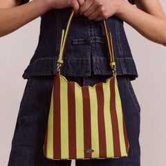 Damson Madder Lorelai Bag Avocado / Chocolate Stripe