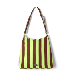 Damson Madder Lorelai Bag Avocado / Chocolate Stripe