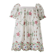 Damson Madder Lulu Mini Dress Rose Embroidery - Parasol Store