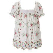 Damson Madder Lulu Mini Dress Rose Embroidery - Parasol Store