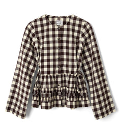 Damson Madder Madison Blouse Butter Gingham - Parasol Store
