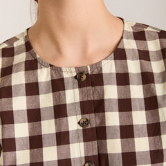 Damson Madder Madison Blouse Butter Gingham - Parasol Store