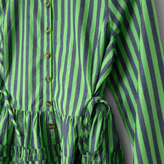 Damson Madder Madison Blouse Navy Pop Green Stripe - Parasol Store