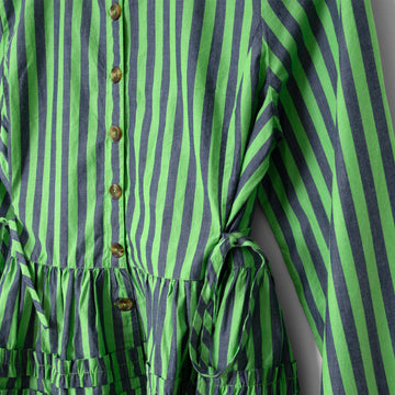 Damson Madder Madison Blouse Navy Pop Green Stripe