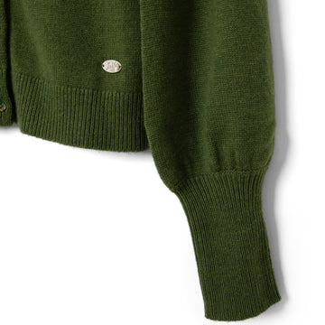Damson Madder Marla Wool Cashmere Blend Cardigan Green
