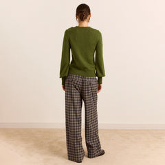 Damson Madder Marla Wool Cashmere Blend Cardigan Green